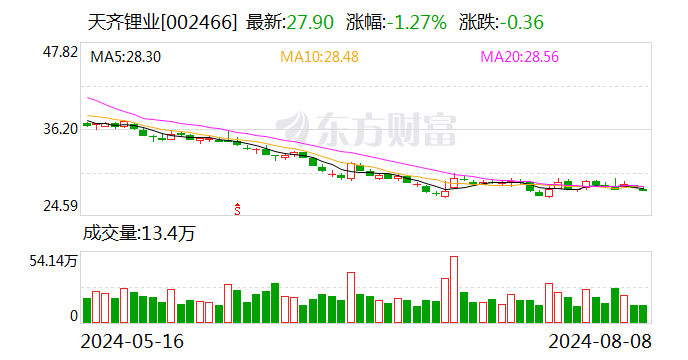 天齐锂业大宗交易成交500.25万元